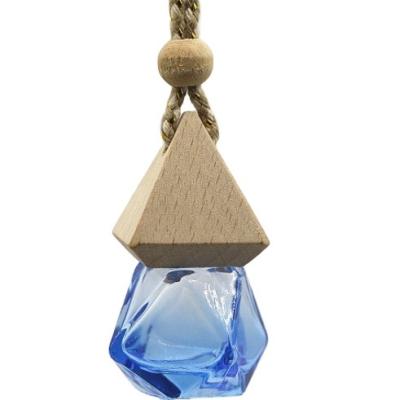 China Sustainable 8-10ml Hanging Car Glass Bottle Blue Aroma Diffuser Perfume Air Freshener 1 Buyer for sale