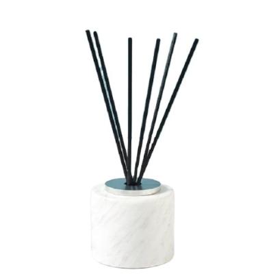 China Sustainable Hotel Used Marble Material Round Home Fragrance Decoration Aromatherapy Essential Oil Rattan Reed Diffuser for sale