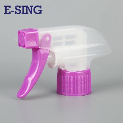 China Non Spill 28/410 Purple Color Plastic Trigger Sprayer With Large Dosage for sale