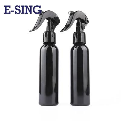 China Hot Sale 4oz 120ml Eco-friendly Black PET Plastic Bottle With Trigger Mini Sprayer for sale