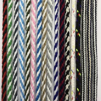 China Sustainable Wholesales 38 Colors 5mm Cotton Polyester Rope Double Kind Colored Rope For Clothing for sale