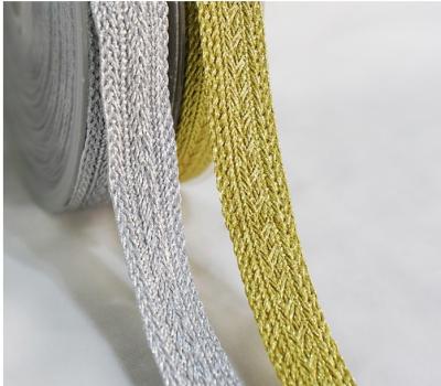 China Wholesale Elastic Webbing Ribbon 18-24m Elastic Polyester Gold Cotton Tapes Webbing Cotton For Clothes for sale