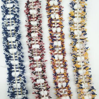 China Curtain 18mm Colored Polyester Cotton Tassel Lace Trim FASHION Garment Accessories Tassel Lace for sale