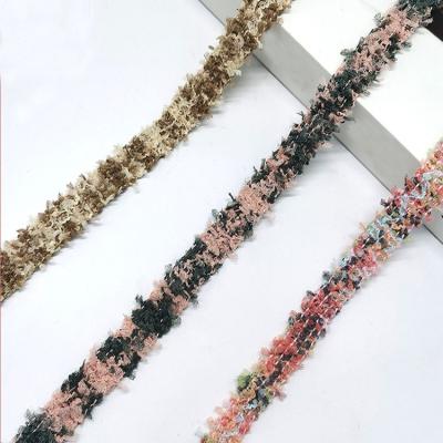 China Directly Supply Viable 2CM Burr Fancy Decoration Ribbon Lace Customized Fashion Multi Color Decoration Strap For Clothes for sale