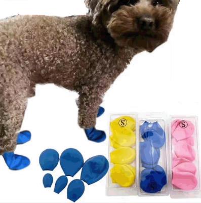 China Amazon Rain Pet Dog Outdoor Waterproof Rubber Balloon Shoes Hot Selling Stocked Anti-skid Shoes for sale