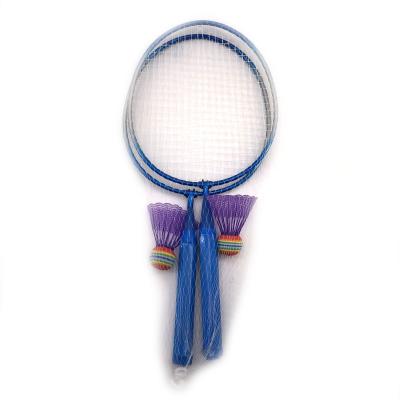 China Eastic & Cartoon durable ferroalloy fashion lightweight badminton racket specially designed kids badminton 2 rackets for sale