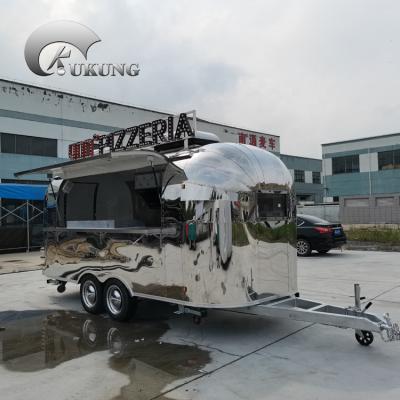 China Modern processing factory UKUNG style fast food vegetable trailer for pizza shop, draft style mobile food trailer for all kind of food business for sale