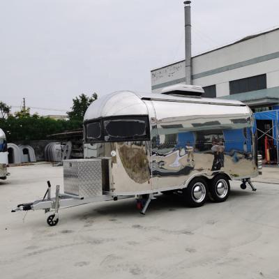 China Processing factory UKUNG stainless steel mirror shell draft vegetable type full fast food trailer for sale, luxury kitchen trailer in hot sale for sale