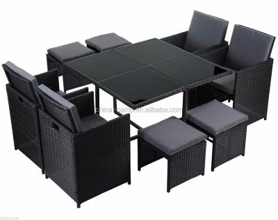 China NEW Outdoor Table GARDEN RATTAN CUBE K/D DINING SET for sale