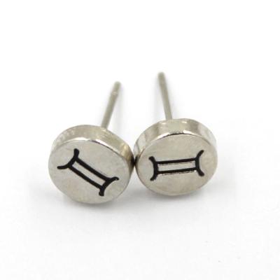 China TRENDY Custom Polished High Quality Zodiac Signs Trendy Stud Earring for sale