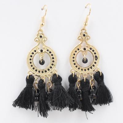 China TRENDY Custom Bohemian Style Stainless Steel Fashion Tassel Drop Earrings Ethnic Jewelry for sale