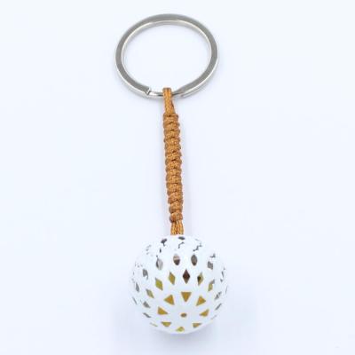 China 2020 New Arrival Metal Perfume Essence Oil Bottle Key Chain Pendant Cavity Shape Alloy Spherical Pendant for sale