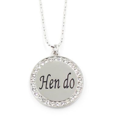 China Custom Necklace New Arrival Round Shape Metal Jewelry Silver Necklace for sale