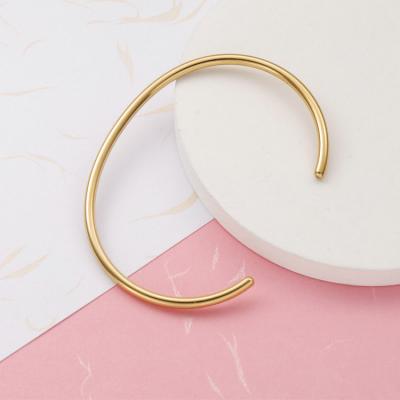 China FASHIONABLE Personality Minimalist Jewelry 18k Gold Plated Simple Stainless Steel DIY Bangle Bracelet For Women for sale