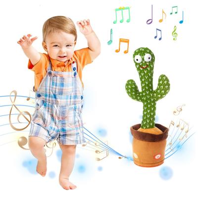 China Promotion & low MOQ gift singing plush dancing cactus toy with light talking cactus baby cactus toy for sale