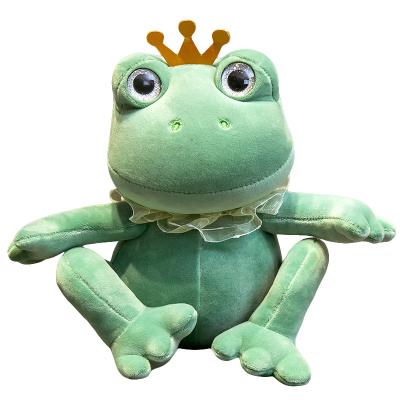 China Gift & Promotion manufacturer Free Sample different size crown frog doll girl heart plush toy cartoon doll for sale