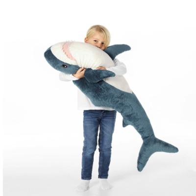 China Decoration& Different Size Soft Shark Plush Toy Shark Pillow Children Gift Hot Sale Blue And White for sale