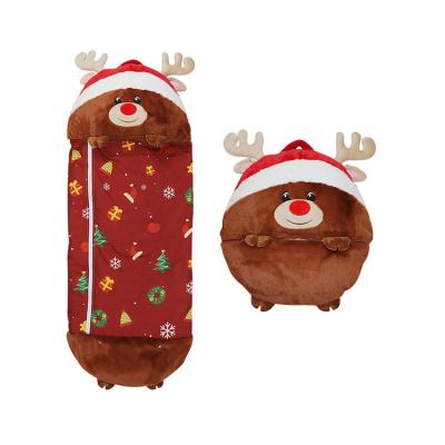 China Breathable Children's Reindeer Sleeping Bag Plush Sleeping Bag Animal Pillow Animal Sleeping Bag for sale