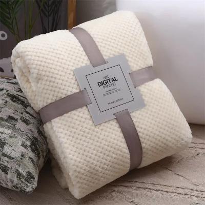 China New PORTABLE Custom Solid Color Mesh Pineapple Grid Blanket Flannel Baby Blanket for sale