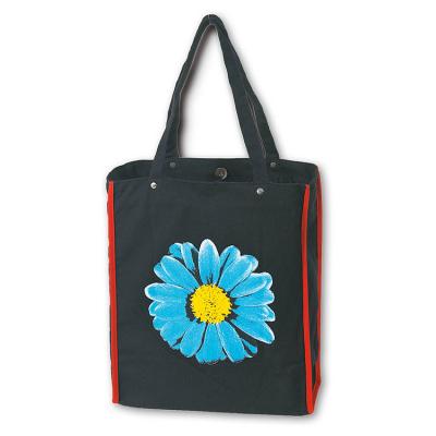 China Black Cotton Canvas Tote Bag With Zipper Customized Service Available for sale