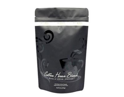 China Schwarz stehen Sie oben Kaffee-Verpackentaschen-Mattende 8oz/16oz mit Ventil zu verkaufen