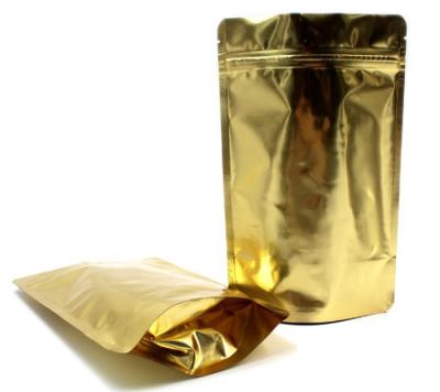 China Golden Aluminum Resealable Packaging Bags Smell Proof For Hemp / Spice Incense Safe for sale