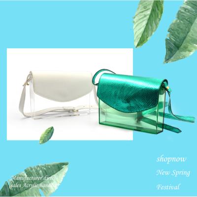 China 2020 New Good Selling Ideas Clear Acrylic Mini Shoulder Bag Fashion Clear Square Bag for sale