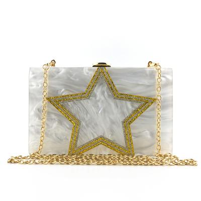 China New 2020 PVC square box clutch star bag grabs money purse wedding acrylic bag women evening girls party bags for sale