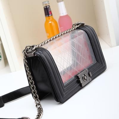 China Wholesale PVC Clear Jelly Bag Fashion Square Shoulder Bag Purse 2020 New for sale