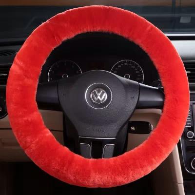 China Eco-friendly Whole Wool Sheepskin Steering Wheel Cover For Car for sale