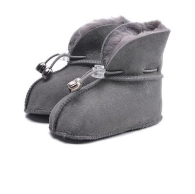 China Wholesale Durable Genuine Leather Infant Soft Sole Booties Baby Prewalker Sheepskin Indoor Snow Boots Shoes for sale