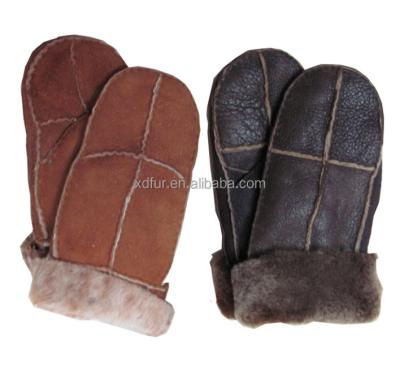 China Jacquard Sheepskin Work Leather Mittens for sale