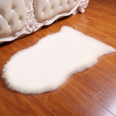 China Wholesale Non-slip Acrylic Polyester Long Hair Pile Synthetic Artificial Sheepskin Rugs, Faux Fur Blanket for sale