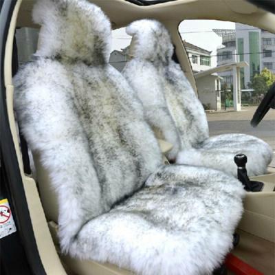 China Wholesale Price Luxury Long Fur Car Accessories Sheepskin Car Seat Cover Cushion for sale