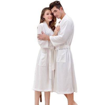 China Manufacturer Wholesale High Quality QUICK DRY comfortable home clothes lovers style waffle hotel bathrobe for sale