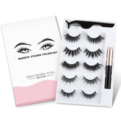 China Bestseller Update Natural Innovative Long Eyelashes Set Wholesale False Mink Invisible Megnetic Lashes for sale