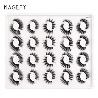 China Wholesale MAGEFY 25mm Long False Eyelashes 5d Mink Lashes Natural Fluffy Mink Eyelashes for sale