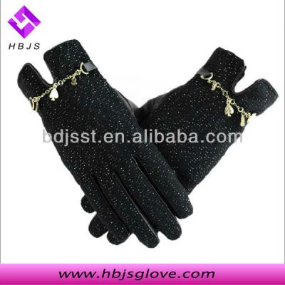 China Wholesale Simple Cloth Women Gloves With Cute Decoration for sale