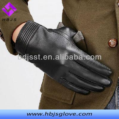 China Men's Black Tight Button Non Striping Leather Gloves Patterns for sale