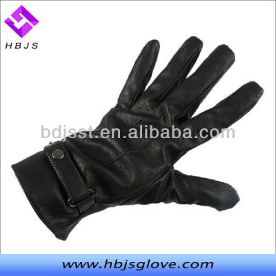 China Metal Buckle Long Black Tight Horse Riding Men's Leather Gloves for sale