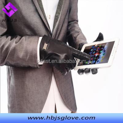 China Fashion Short Black Slim Mens Plain Customized Dress Leather Gloves for sale