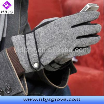 China Simply 2022 New Style Men Fashion Touch Screen Gray Woolen Gloves for sale