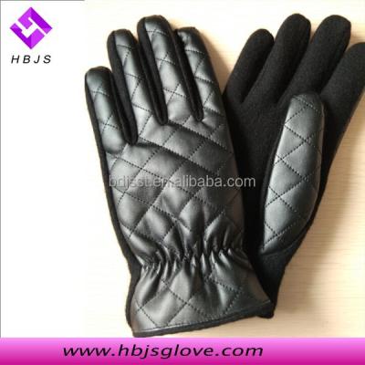 China Plain PU and Wool Faux Leather Gloves for sale