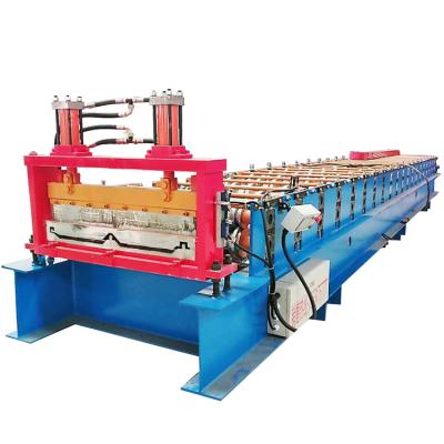 China Hotels Hydraulic Color Steel Joint Deck Sheet Metal Making Roll Forming Machine for sale