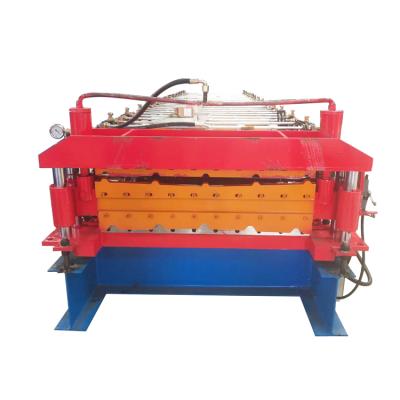 China IBR Tile Sheet Double Layer Hotels Glazed Roof Trapezoidal Press Making Machine Roll Forming Machinery for sale