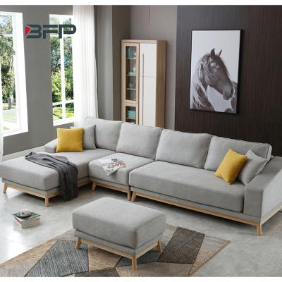 China Nordic Style Fabric Sofa Ash Wood Frame Living Room Upholstery Sofa Set Furniture (Other) BFP One Stop Service Adjustable Professional Collocation for sale