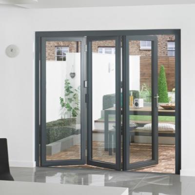 China Standard 2047 Australian Aluminum Profile Hotel Profile Screen Sound Insulation Double Folding Glass Bifolding Doors for sale