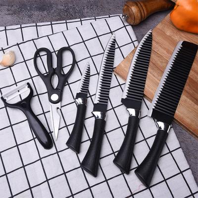 China Amazon Viable Gift Promotional Kitchen Accessories 5 Piece Knife Set With Peeler Stainless Steel Six-piece Set Packaging Hot Sale for sale