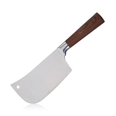 China Sustainable Wooden Handle Stainless Steel Butcher Kitchen Meat Cleaver Knife for sale