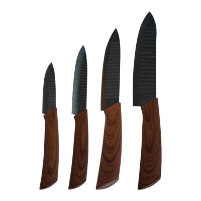 China Sustainable Special Design House 3 4 5 6 Inch Knife Black Ceramic Kitchen Knives With Wood Handle for sale